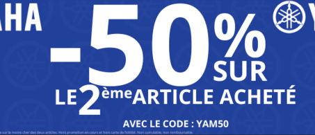 -50% SUR LE 2 ème ARTICLE ACHETÉ / AVEC LE CODE - YAM50